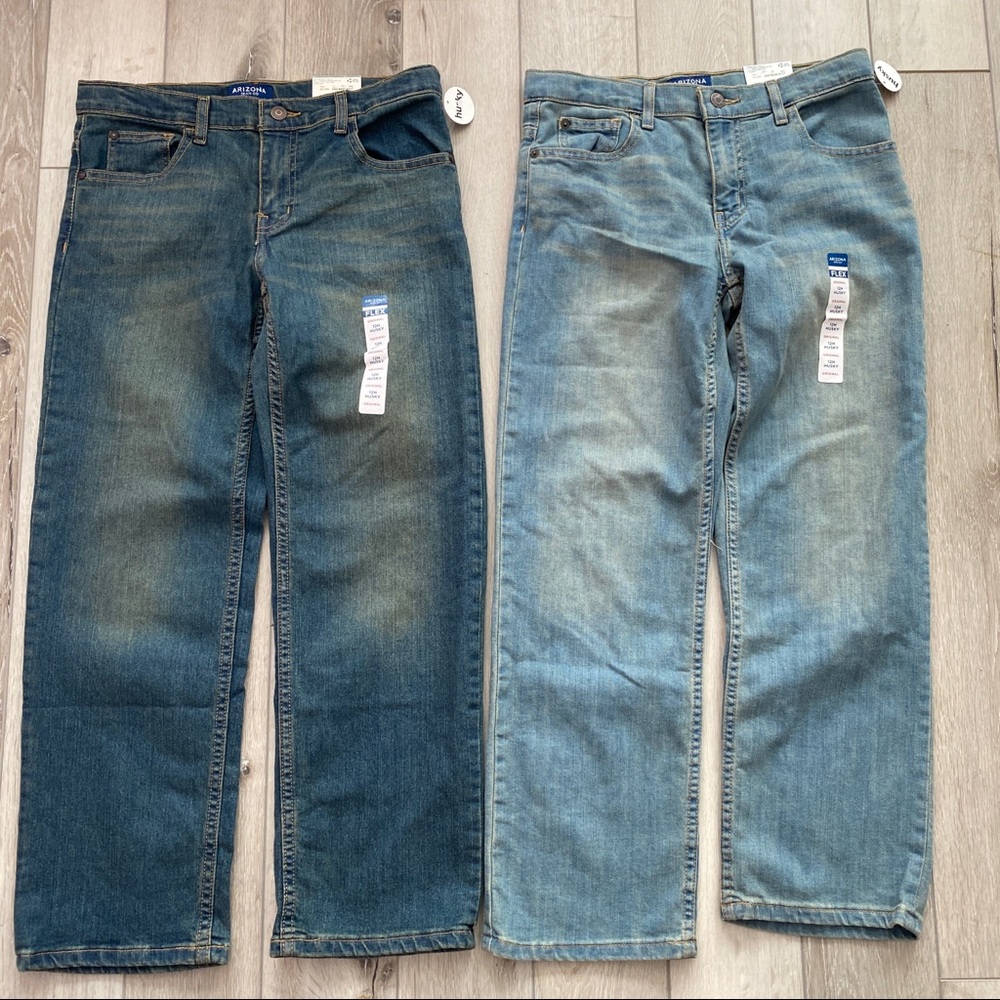 SOLD Lot of 2 Boy’s Arizona Jean Co size 12 Husky Denim Jeans Light & Dark Wash